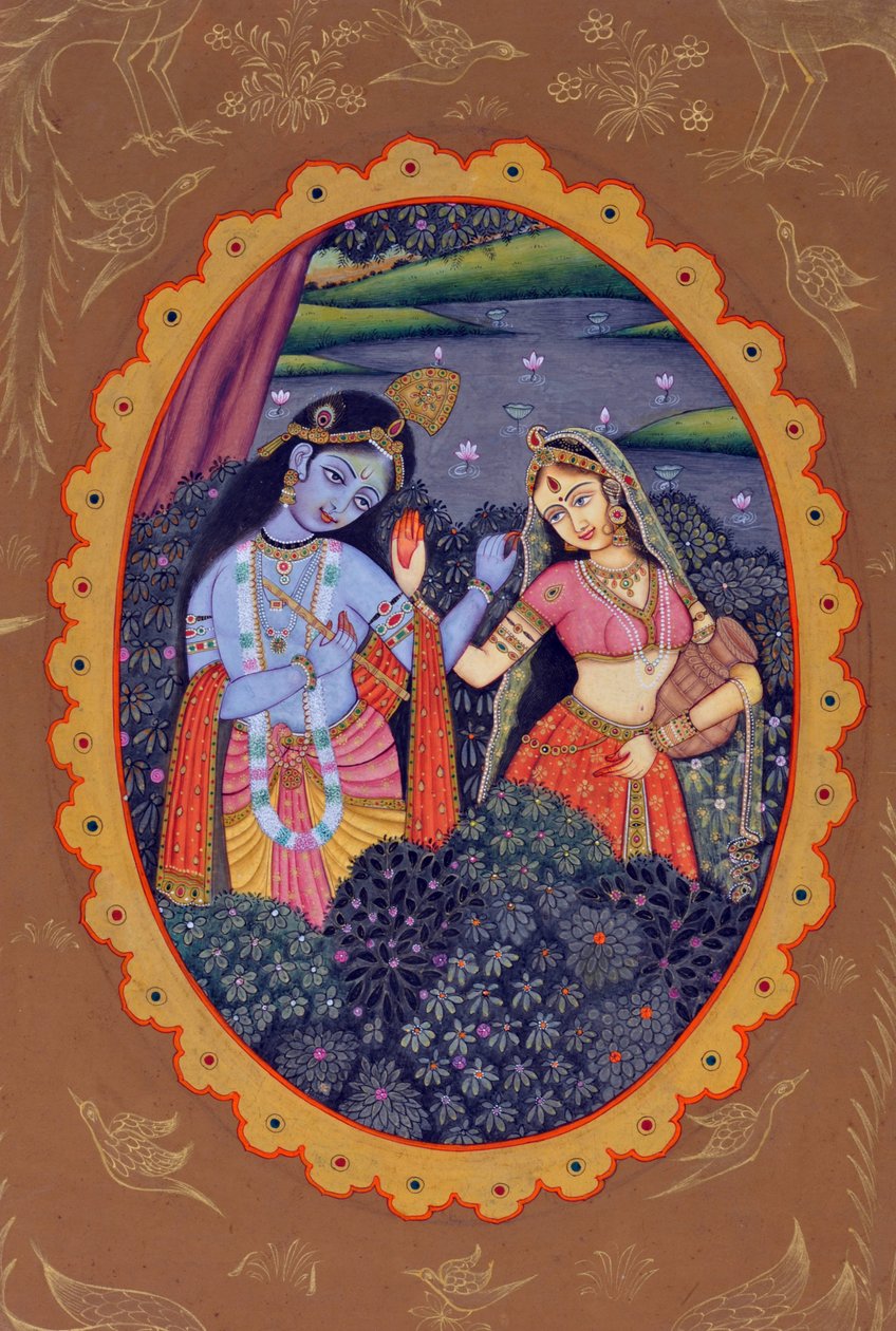 Miniature Painting of Radha Krishna by School Indian