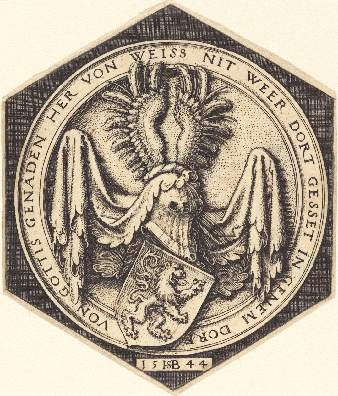 Coat of Arms with a Lion by Sebald Beham