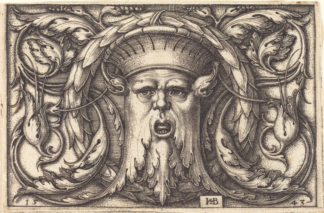 Ornament with a Mask by Sebald Beham