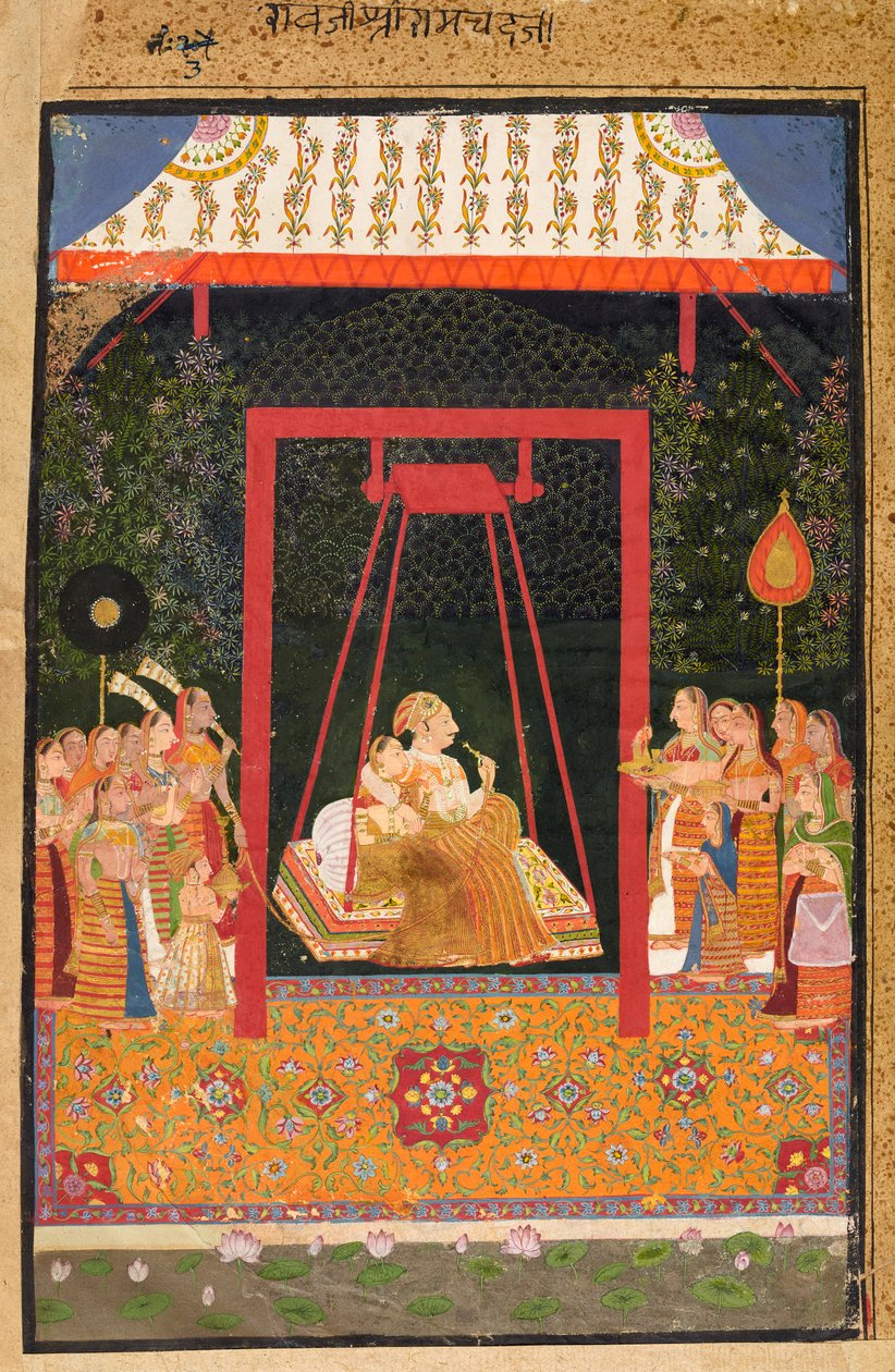 Rao Ram Chandra of Bedla on a Swing by Shahji