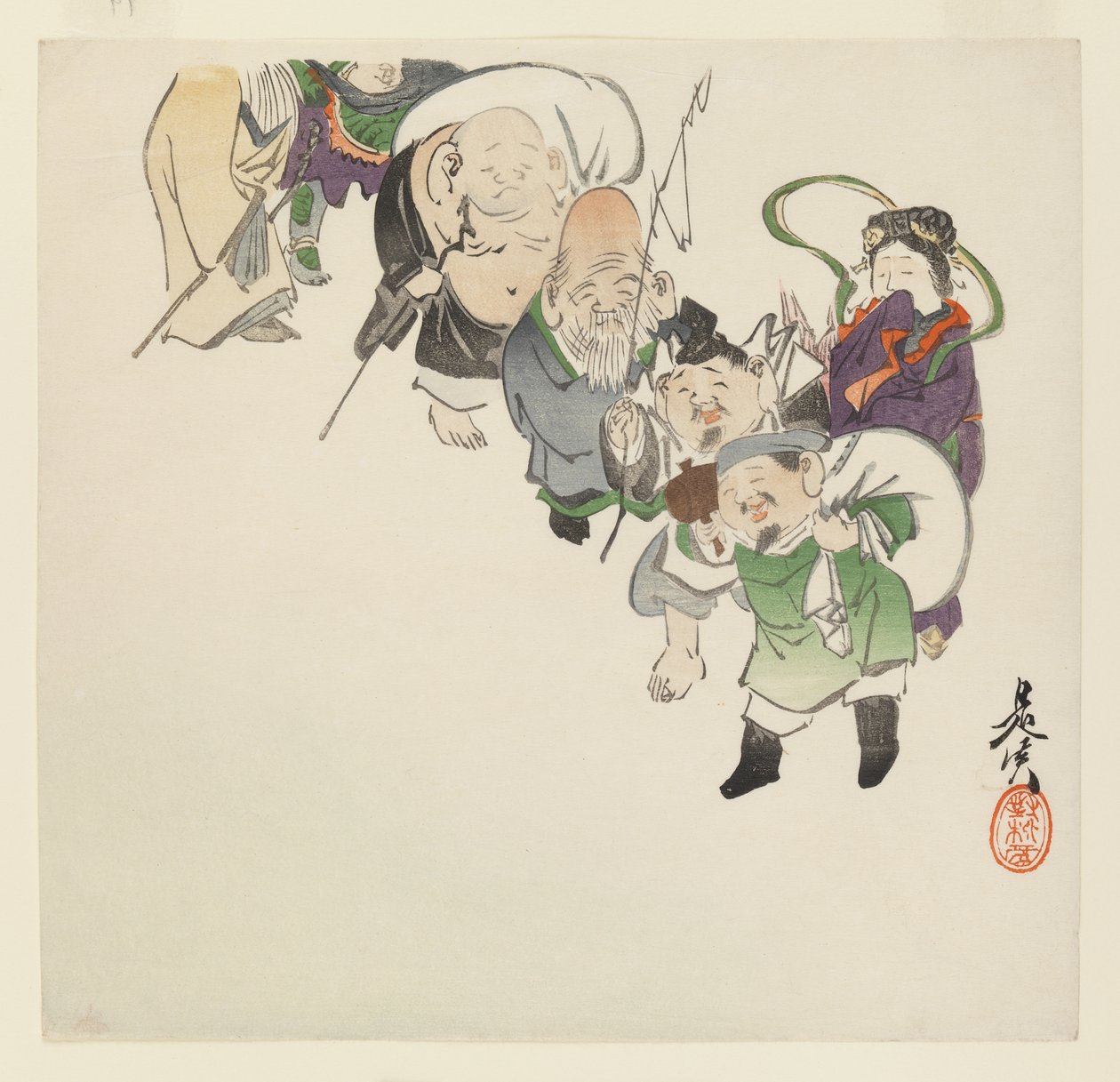 Seven Gods of Good Luck, c. 1885 by Shibata Zeshin