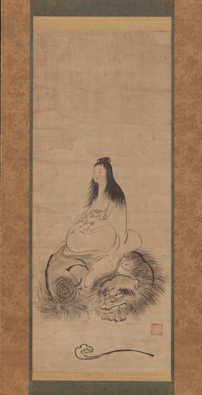 Monju on a Lion by Shusei