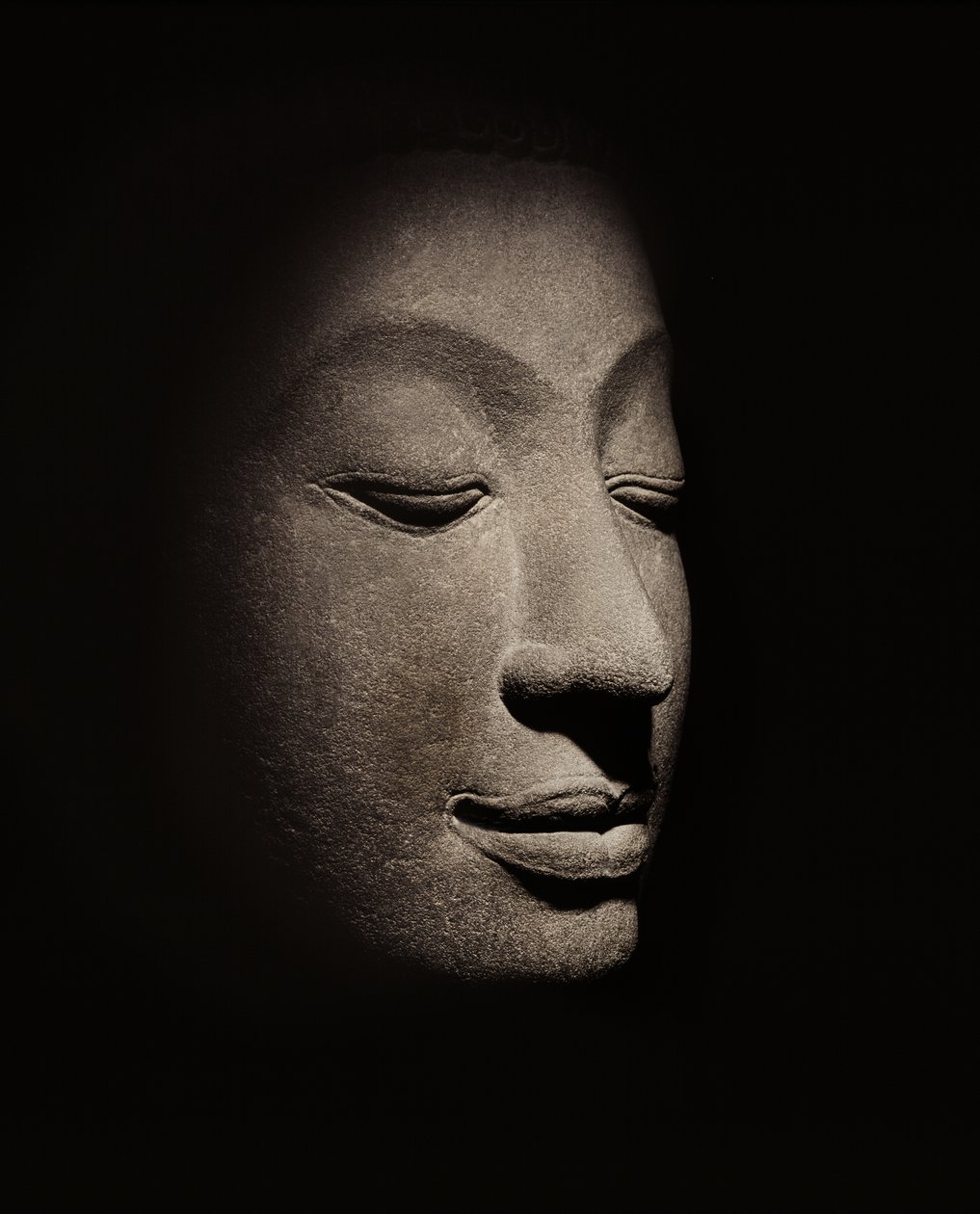 Buddha head from the early Ayutthaya Period by Siamese School