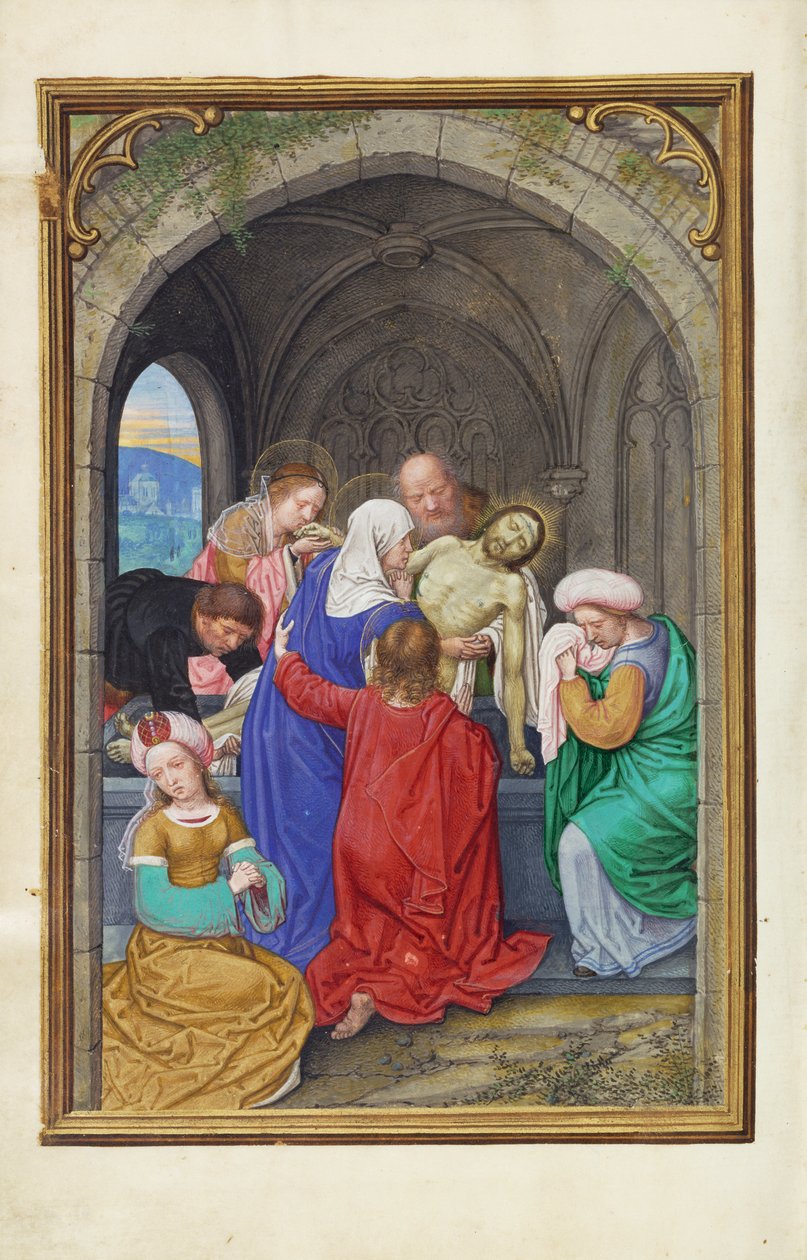 Prayer Book of Cardinal Albrecht of Brandenburg - The Entombment by Simon Bening