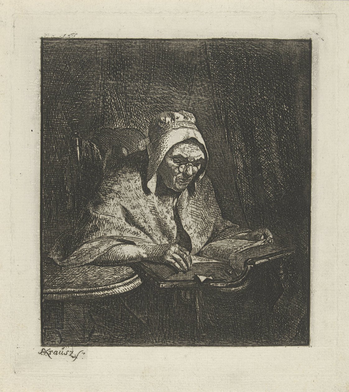 Old Woman Reading by Simon Andreas Krausz