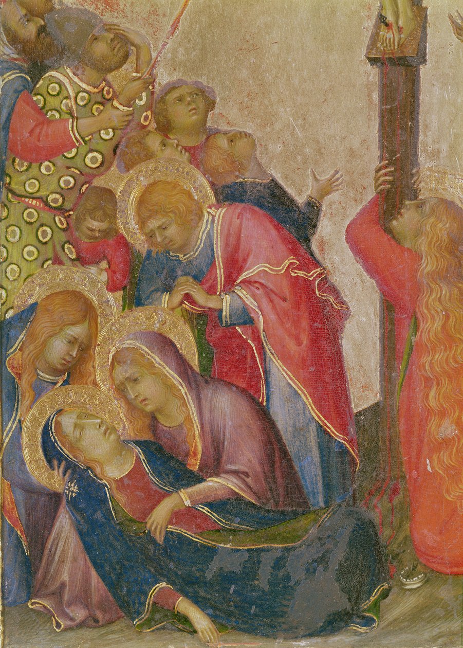 The Strike of the Lance (detail of the group around the Virgin) by Simone Martini