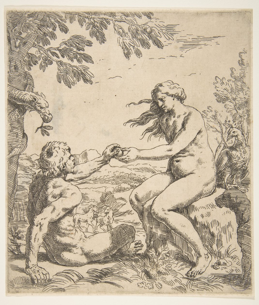 Adam and Eve by Simone Cantarini