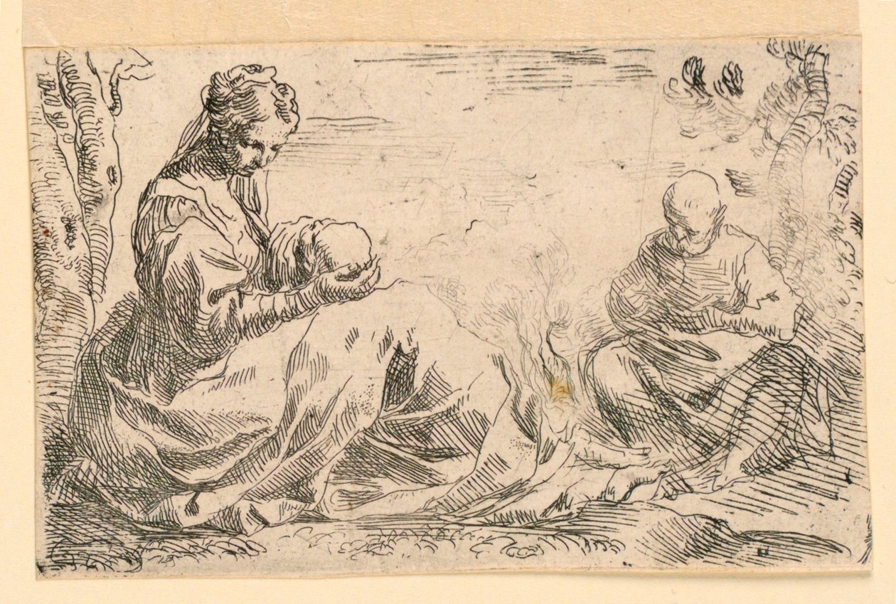 Rest on the Flight into Egypt by Simone Cantarini