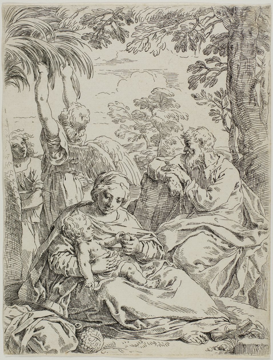 Rest on the Flight into Egypt by Simone Cantarini
