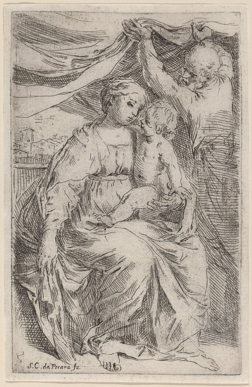 The Holy Family by Simone Cantarini