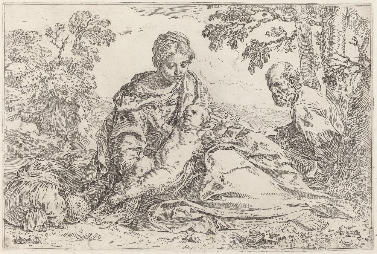 The Rest on the Flight into Egypt by Simone Cantarini