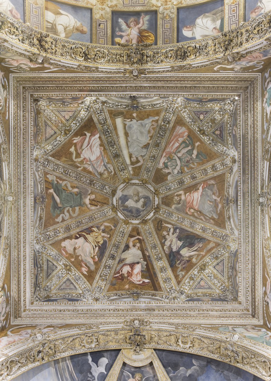Angels and Blessing God by Simone Veneziano Peterzano