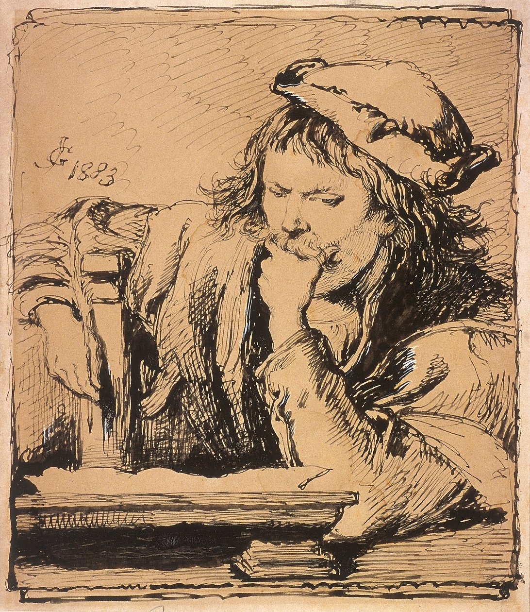 Young Man with a Book by Sir John Gilbert