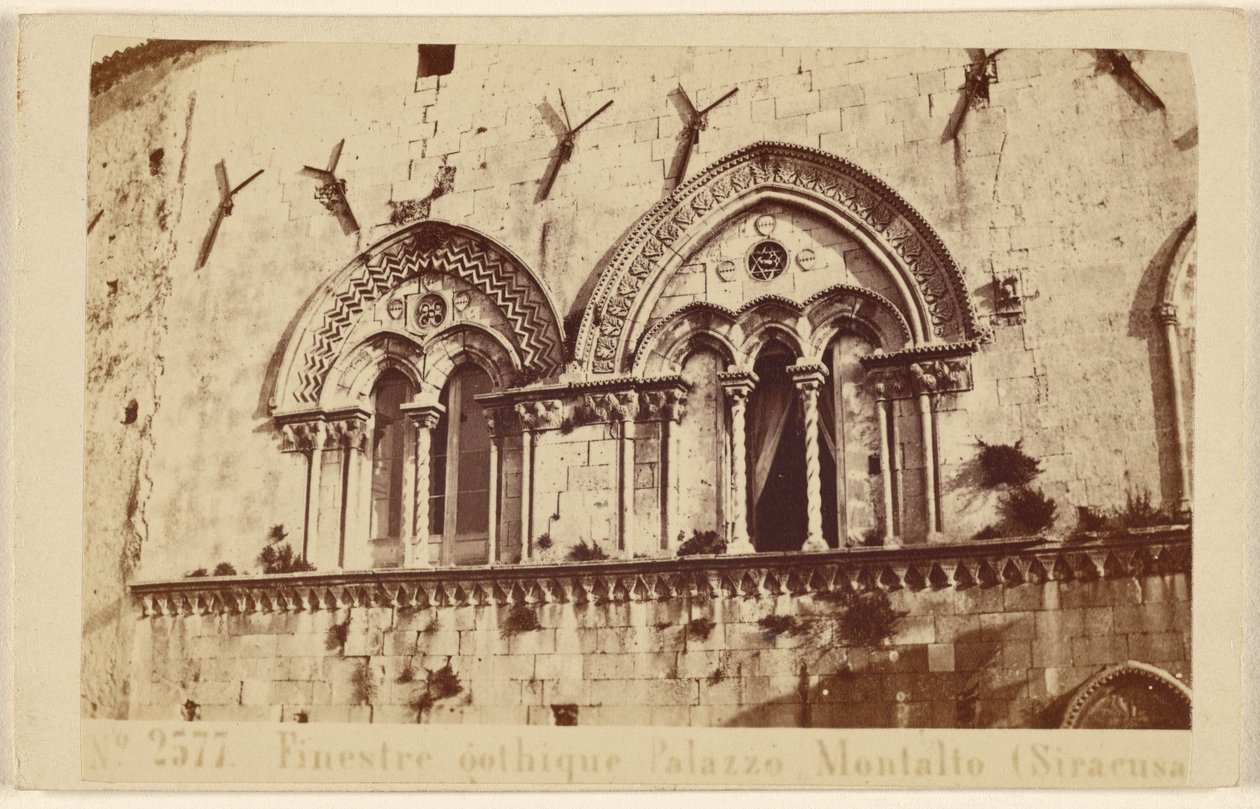 Gothic Windows of Palazzo Montalto (Syracuse) by Sommer and Behles