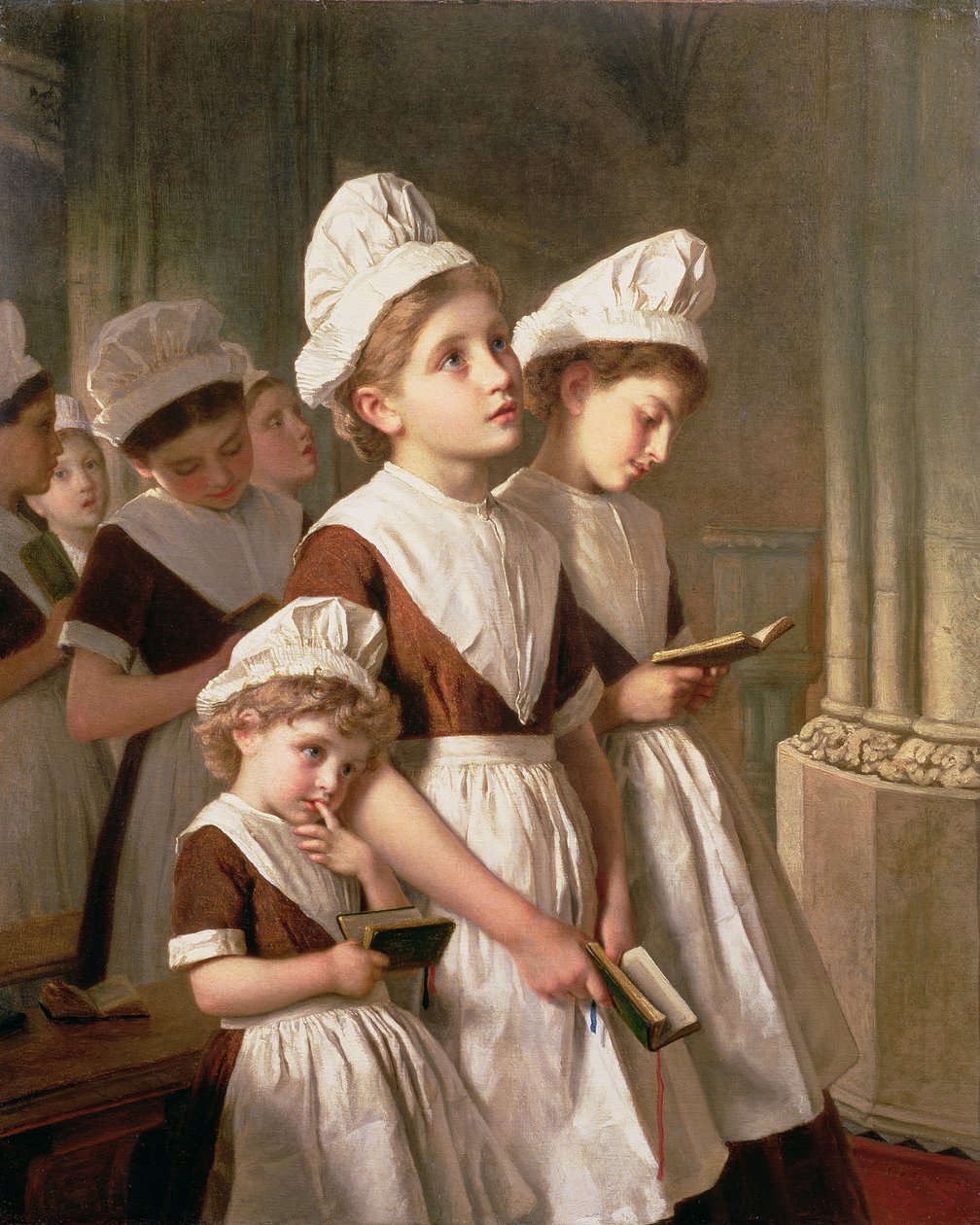 Foundling Girls at Prayer in the Chapel by Sophie Gengembre Anderson