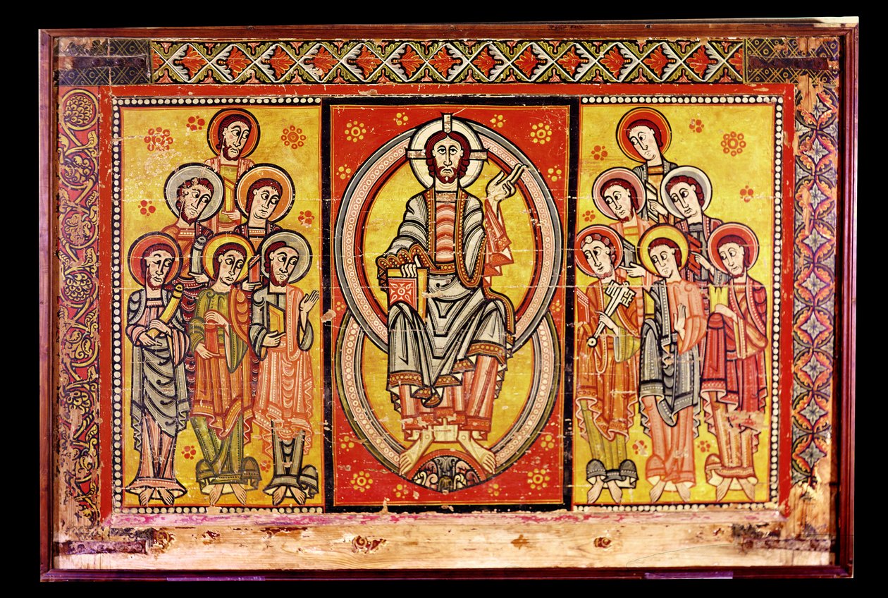 Christ in Majesty Surrounded by the Twelve Apostles by Spanish School