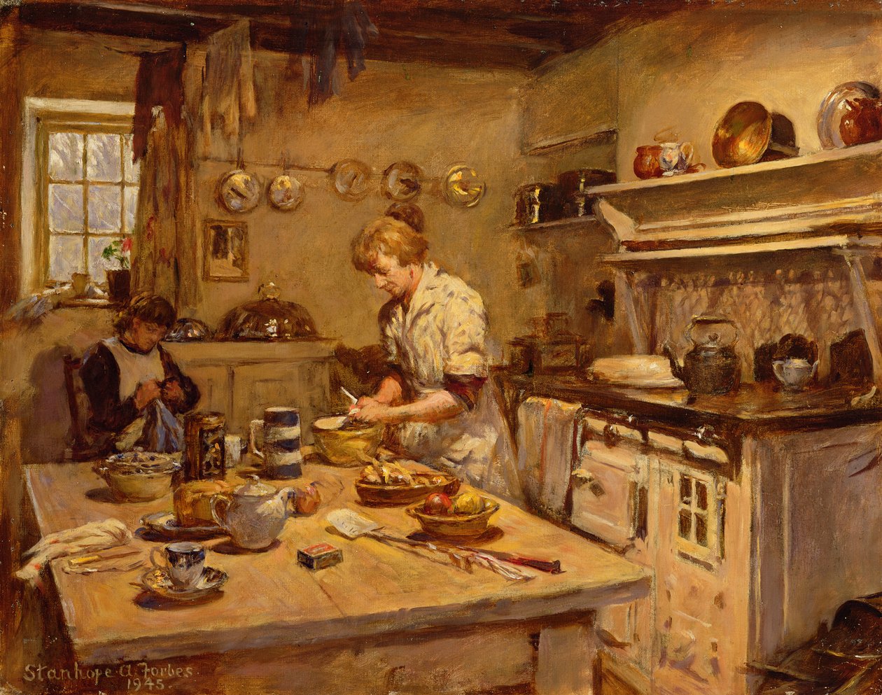 In the Kitchen by Stanhope Alexander Forbes