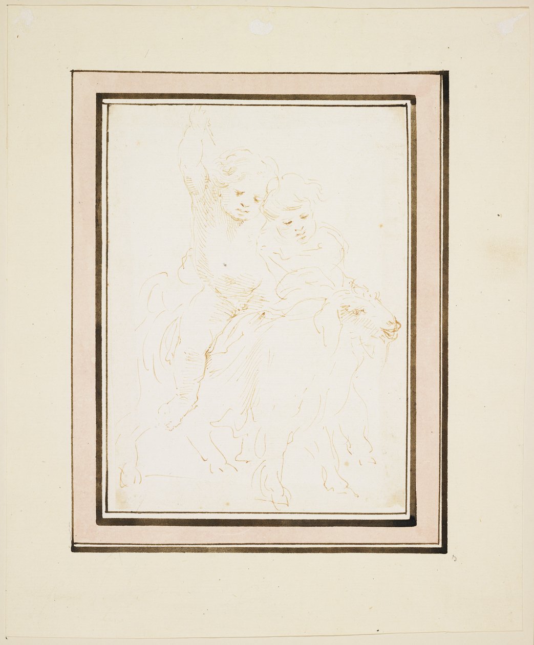 Two Putti on a Goat by Stefano della Bella