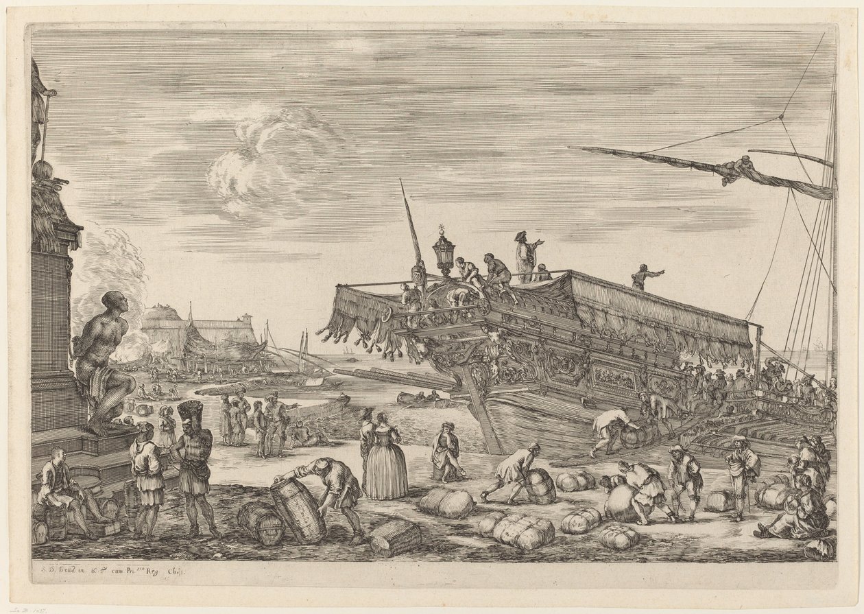 Loading a Ship by Stefano della Bella
