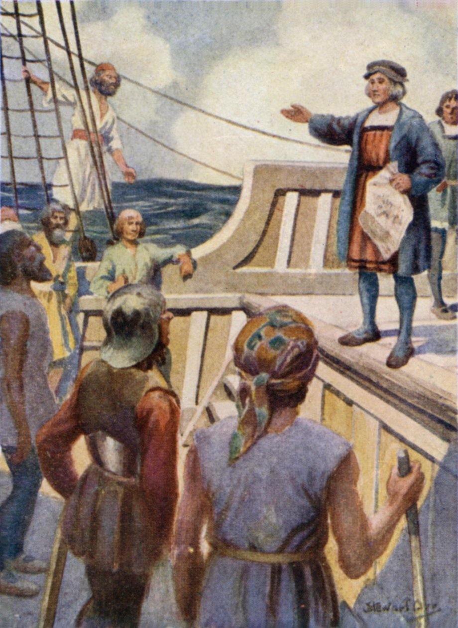 Columbus Addressing the Mutineers by Stewart Orr