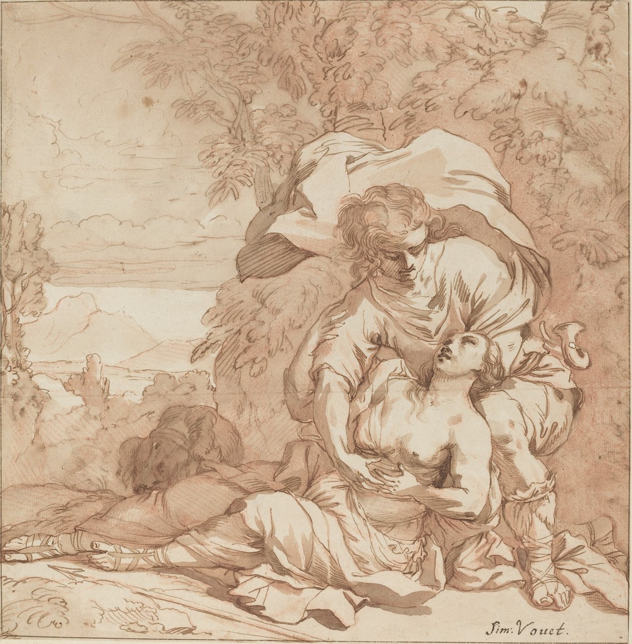 Procris and Cephalus (?) by Studio of Simon Vouet