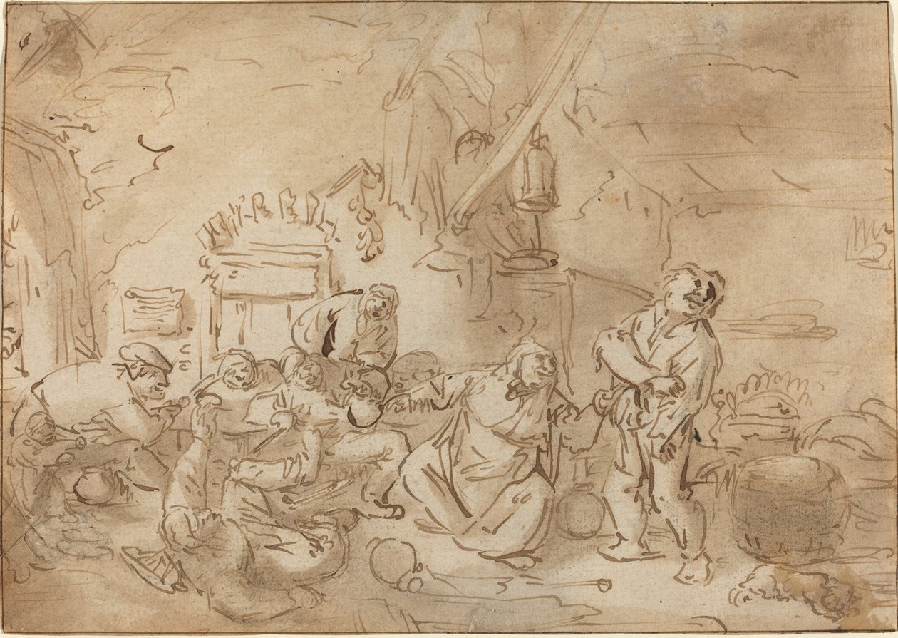 Brawl in an Inn by Style of Adriaen van Ostade
