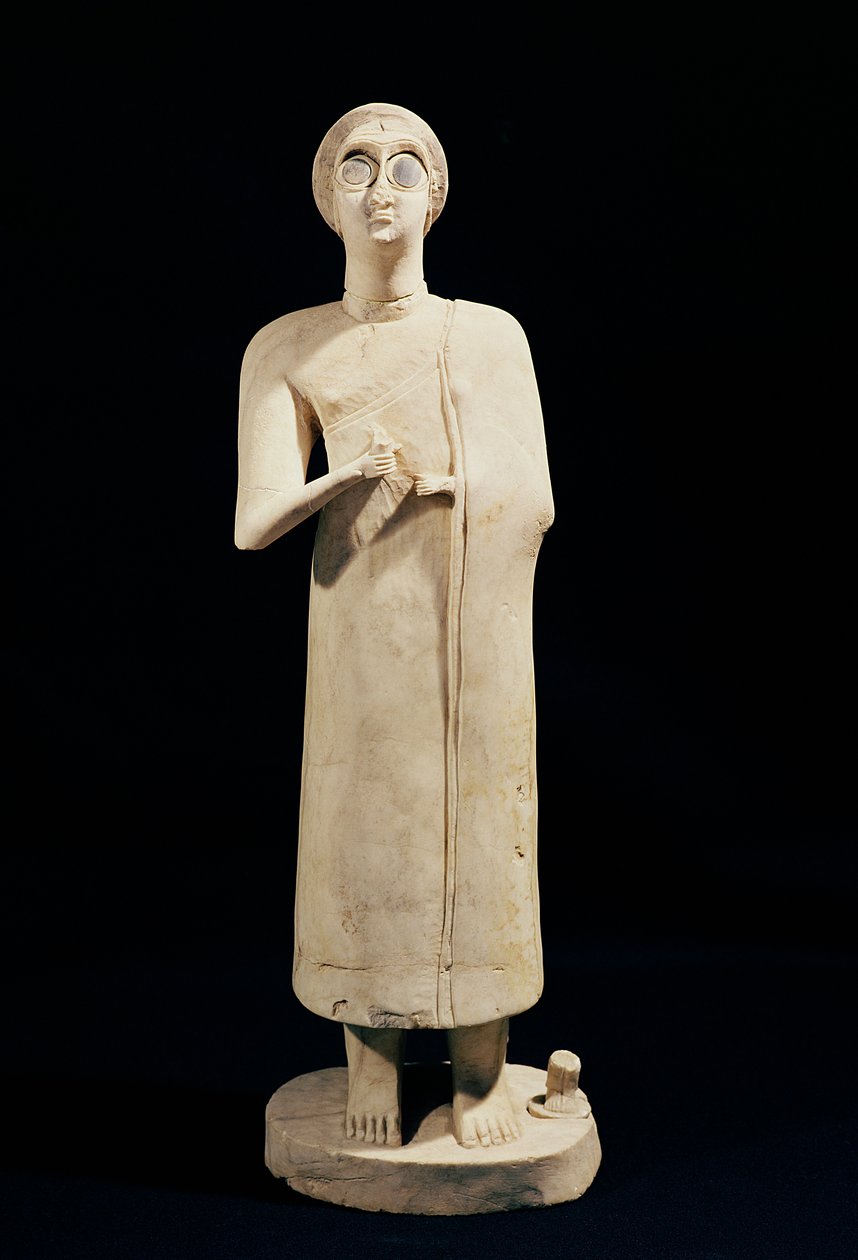 Statue of the Great Goddess, from Tell Asmar, 2800-2300 BC by Sumerian