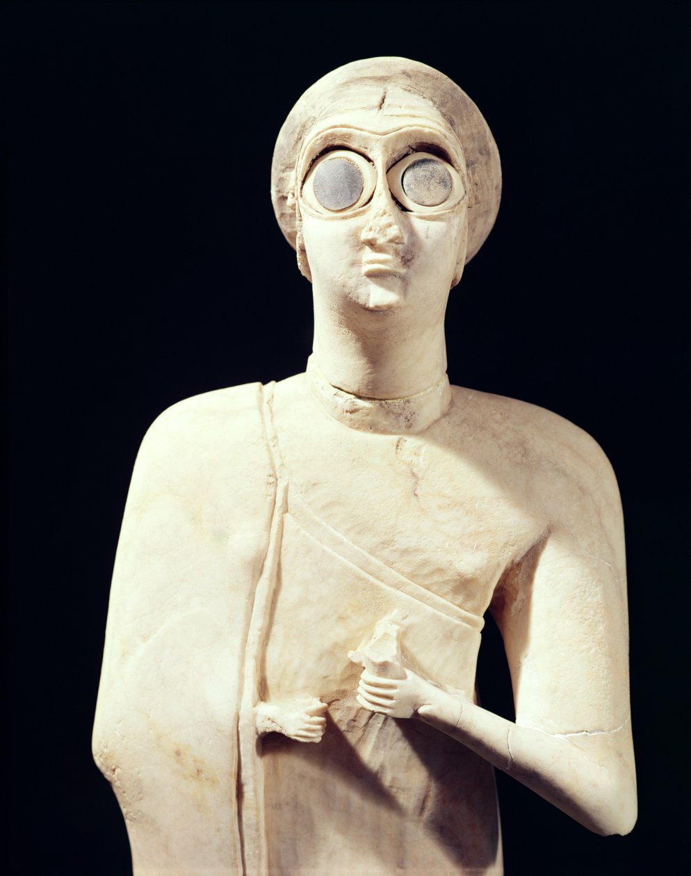 Statue of the Great Goddess, from Tell Asmar (detail) by Sumerian