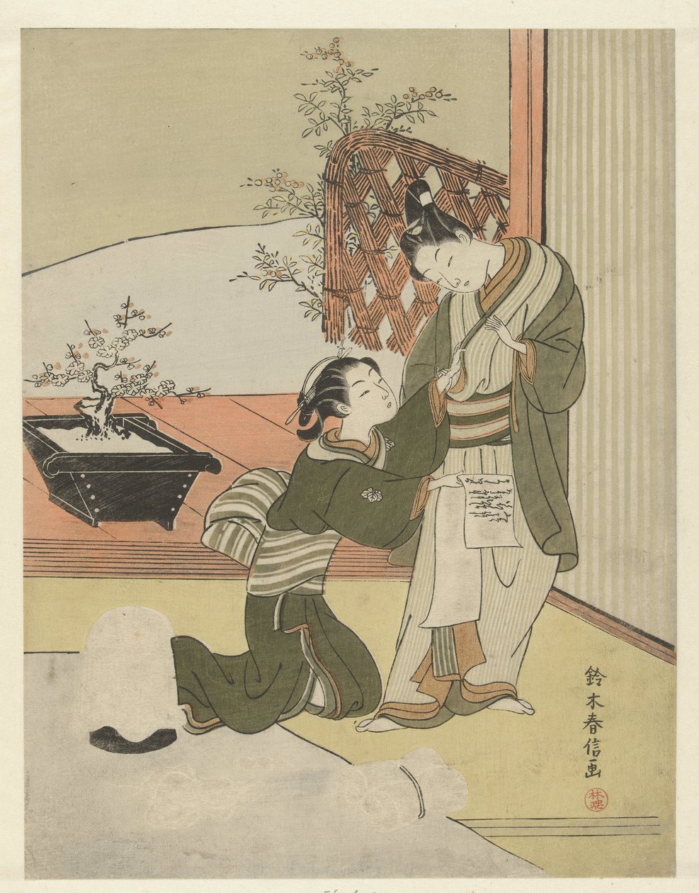 Young Couple with Letter by Suzuki Harunobu