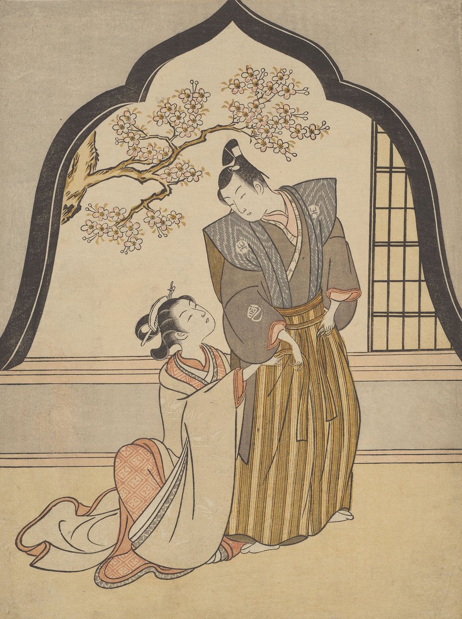 Lovers Dressing Beside a Window by Suzuki Harunobu