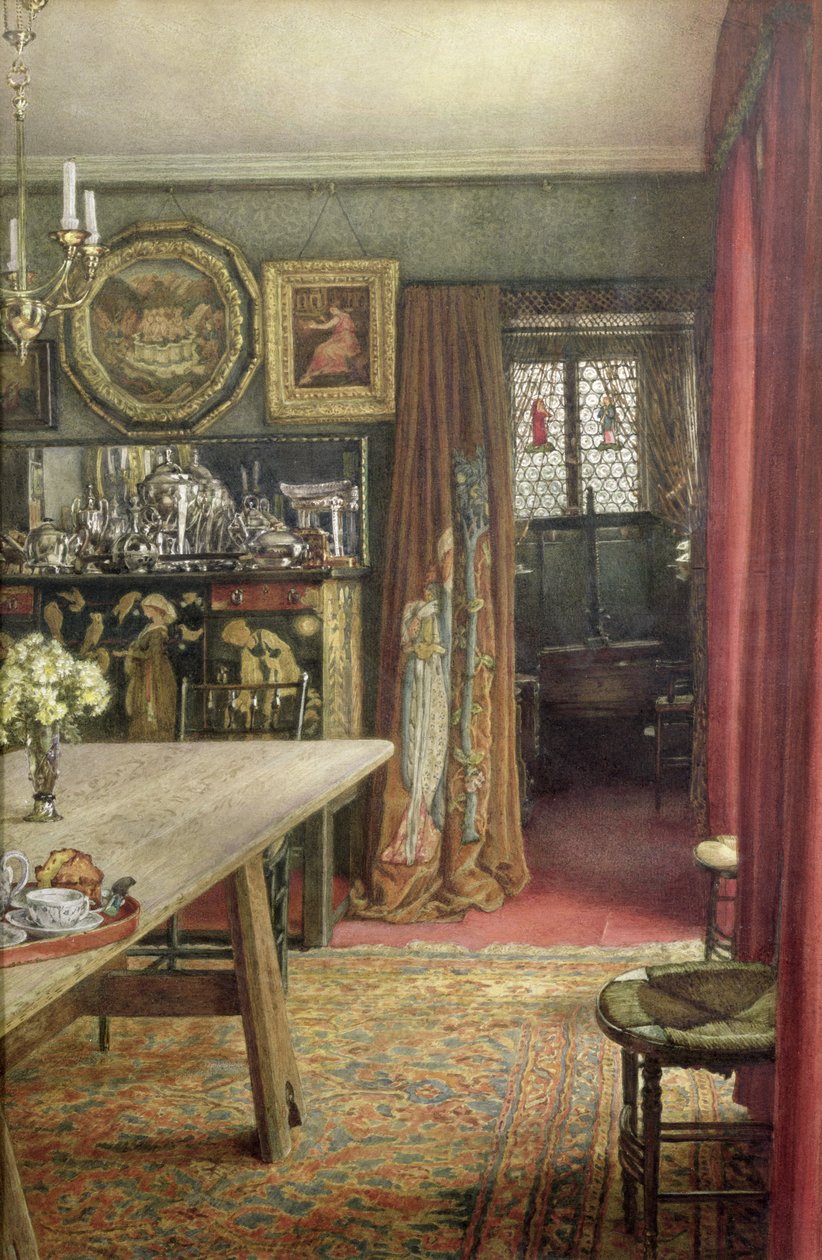 Interior view of The Grange, North End Road, Fulham, home to Edward Burne-Jones (1833-98) by T. M. Rook