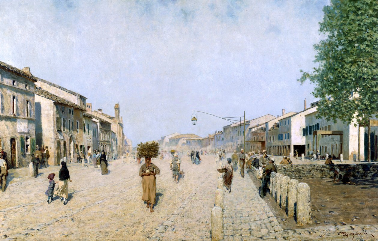 A Street in Ravenna by Telemaco Signorini
