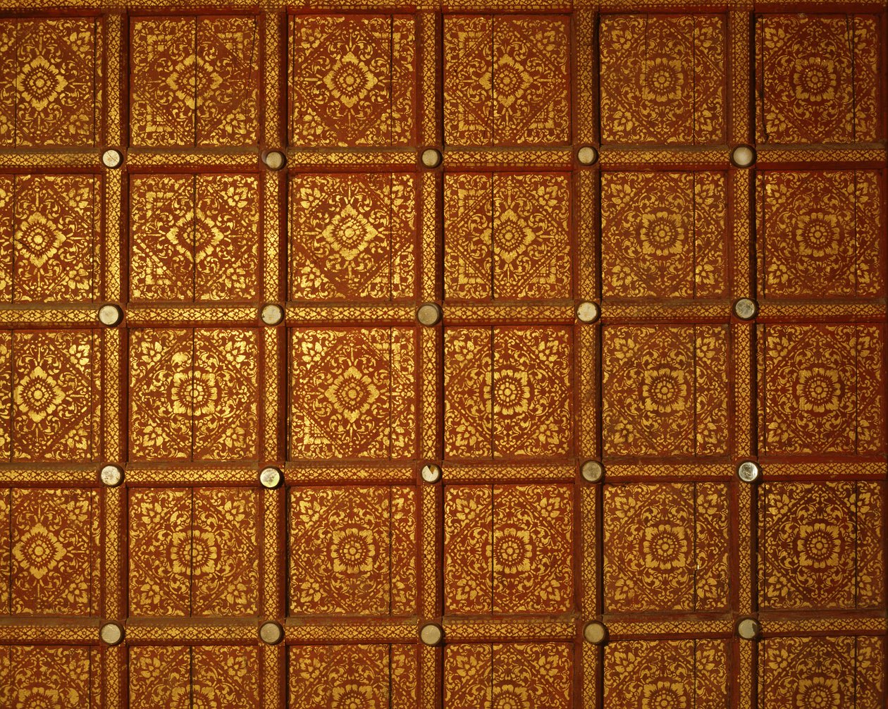 Ceiling of a Lanna temple by Thai School