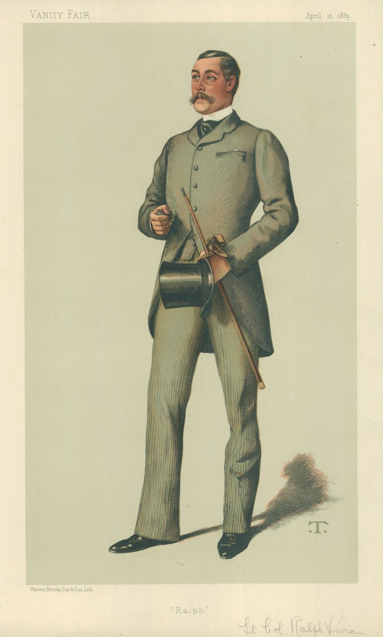 Lieutenant-Colonel Ralph Vivian, Vanity Fair Cartoon by Theobald Chartran