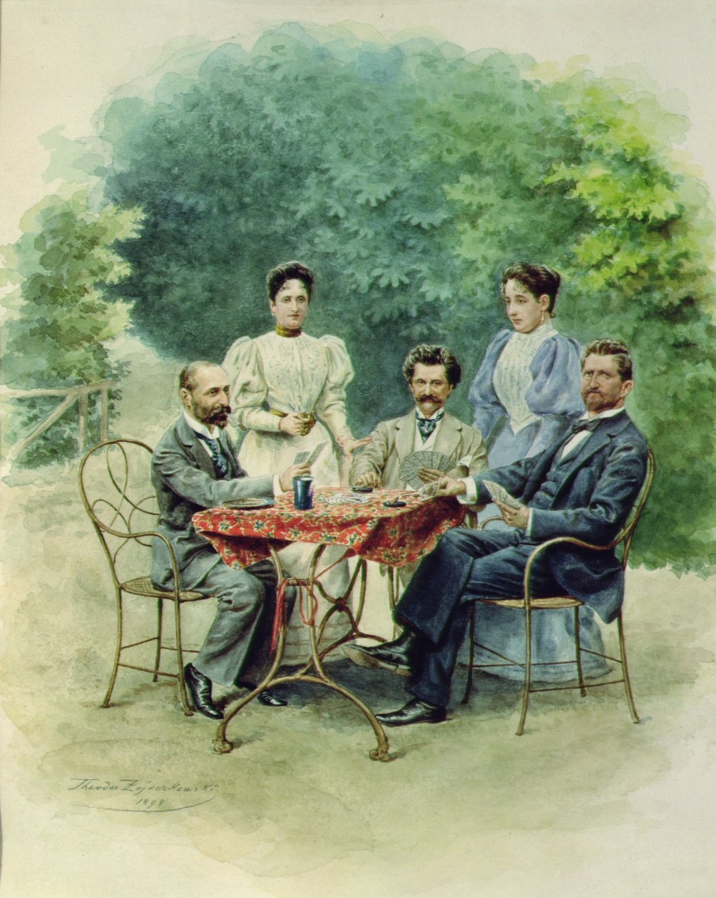 A Card Game of Tarrock with Johann Strauss in Bad Ischl by Theodor Zajaczowski