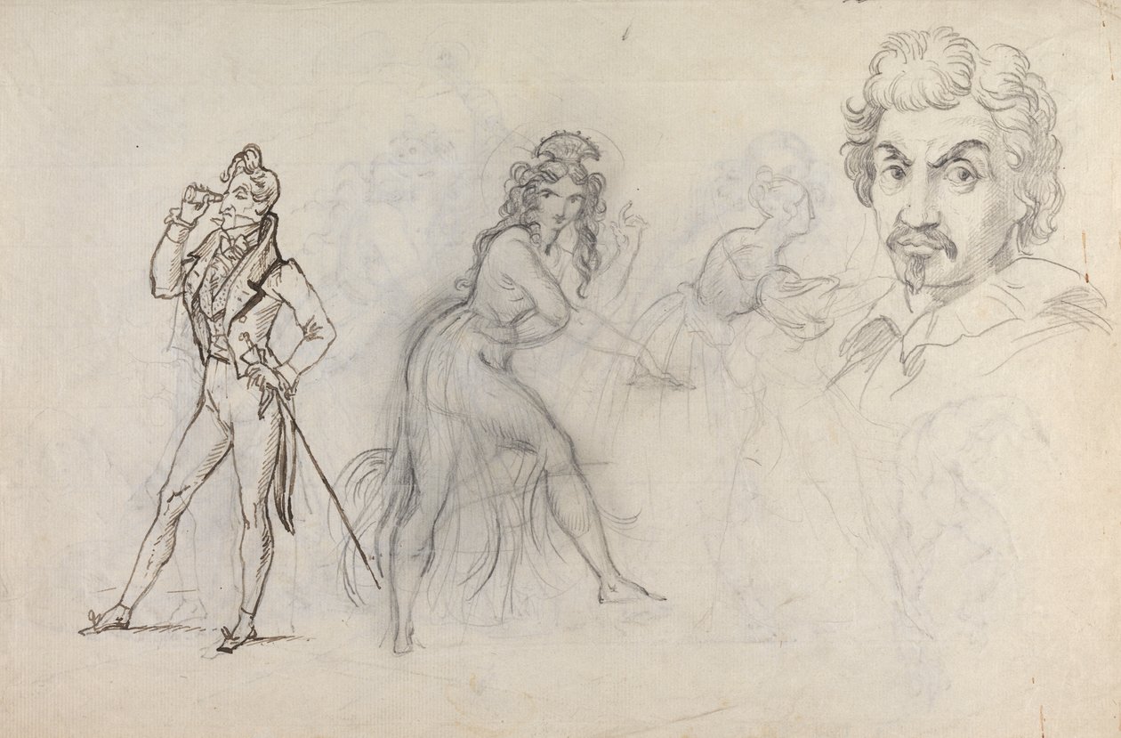 Sheet of Sketches by Theodor von Holst