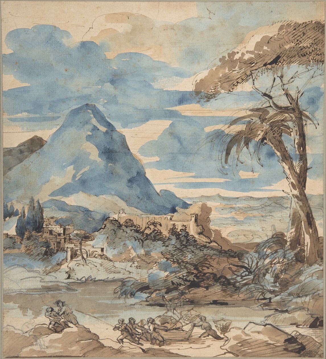 Landscape with Fishermen by Theodore Gericault