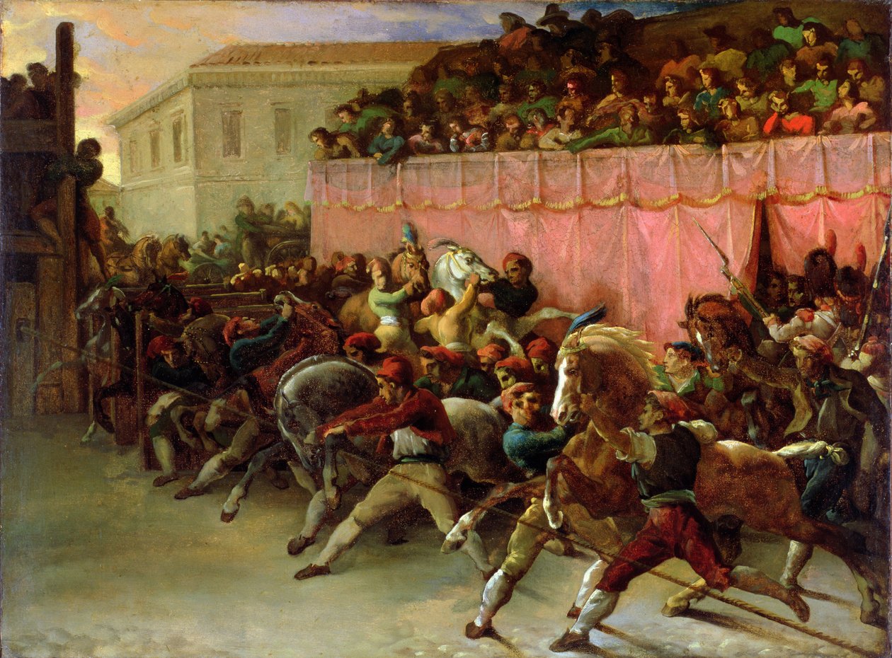 The Riderless Racers at Rome by Theodore Gericault