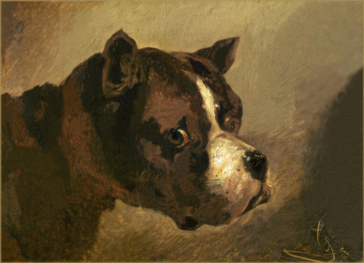 Head of a Bulldog by Theodore Gericault