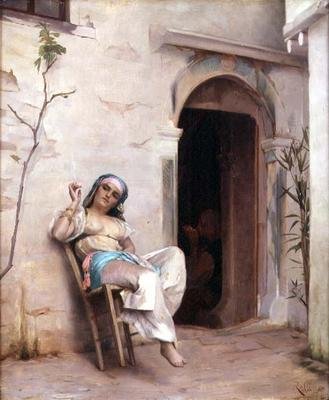 In the Courtyard by Theodore Jacques Ralli