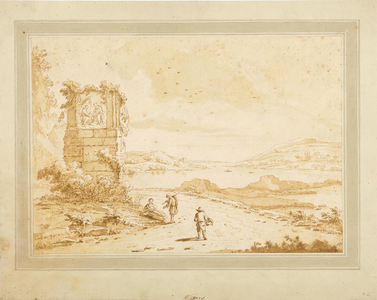 Sea Bay with Ruins and Figurative Staffage by Theodorus Wilkens