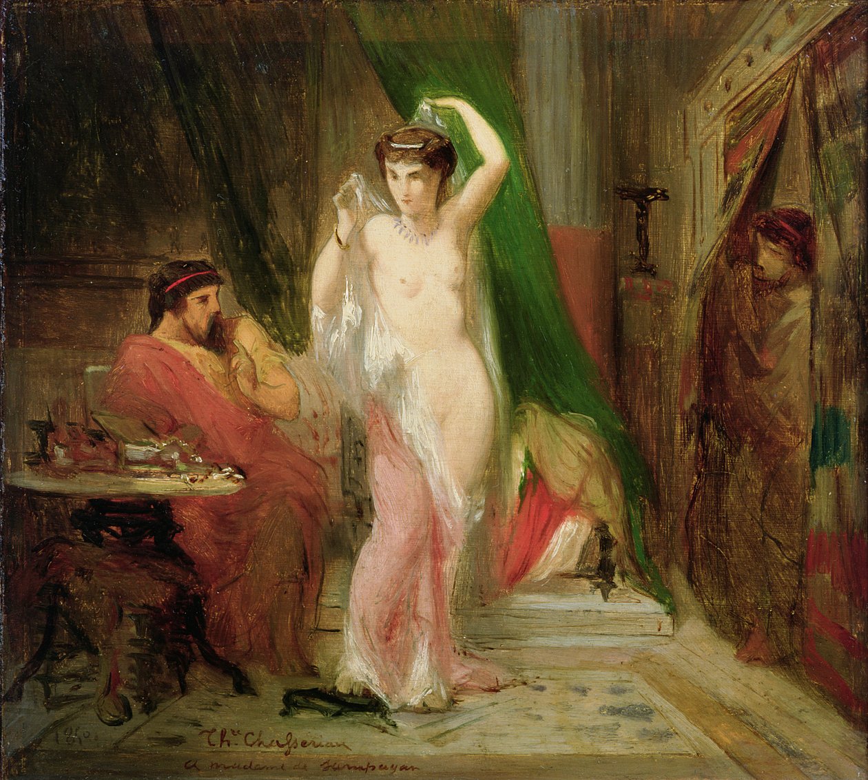 Candaule, King of Lydia, Showing the Beauty of His Queen to His Confidant  Gyges, 1850