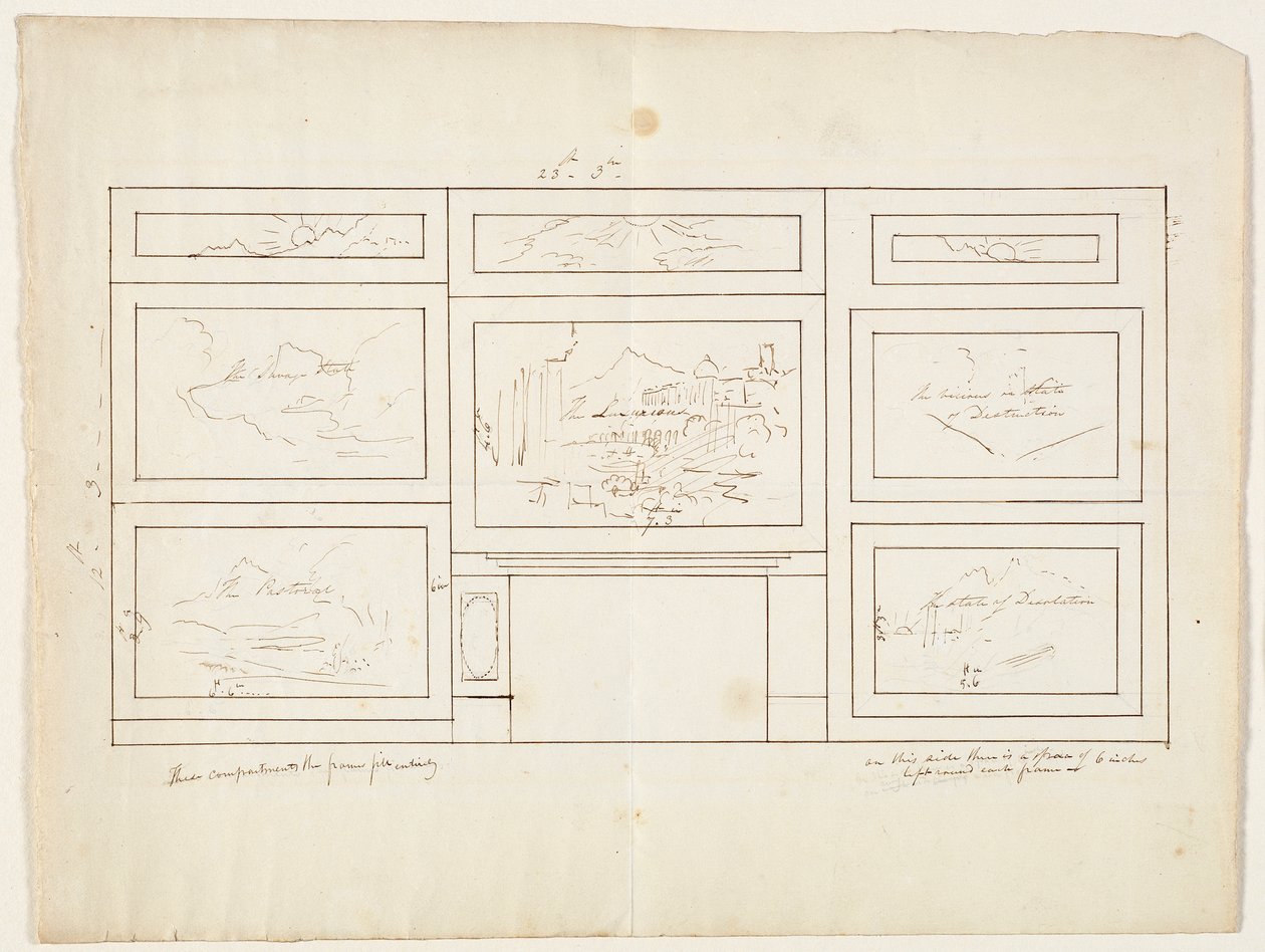 Layout for The Course of the Empire by Thomas Cole