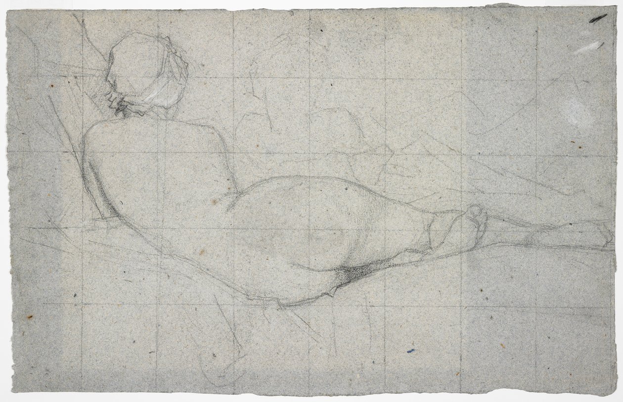 Recumbent Female Nude and Partial Study of a Second Female Figure by Thomas Couture