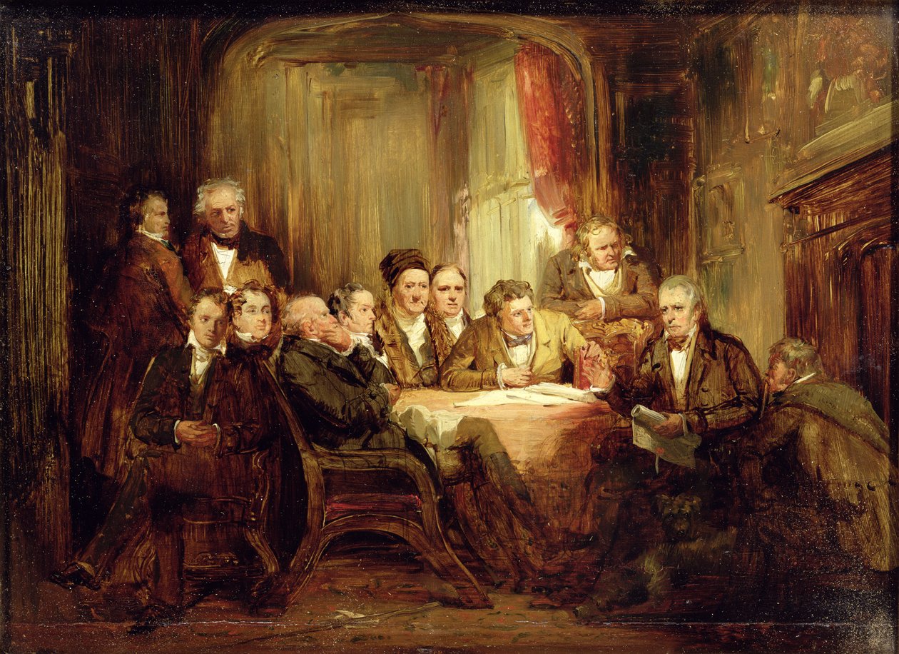 Sir Walter Scott and his Literary Friends at Abbotsford by Thomas Faed