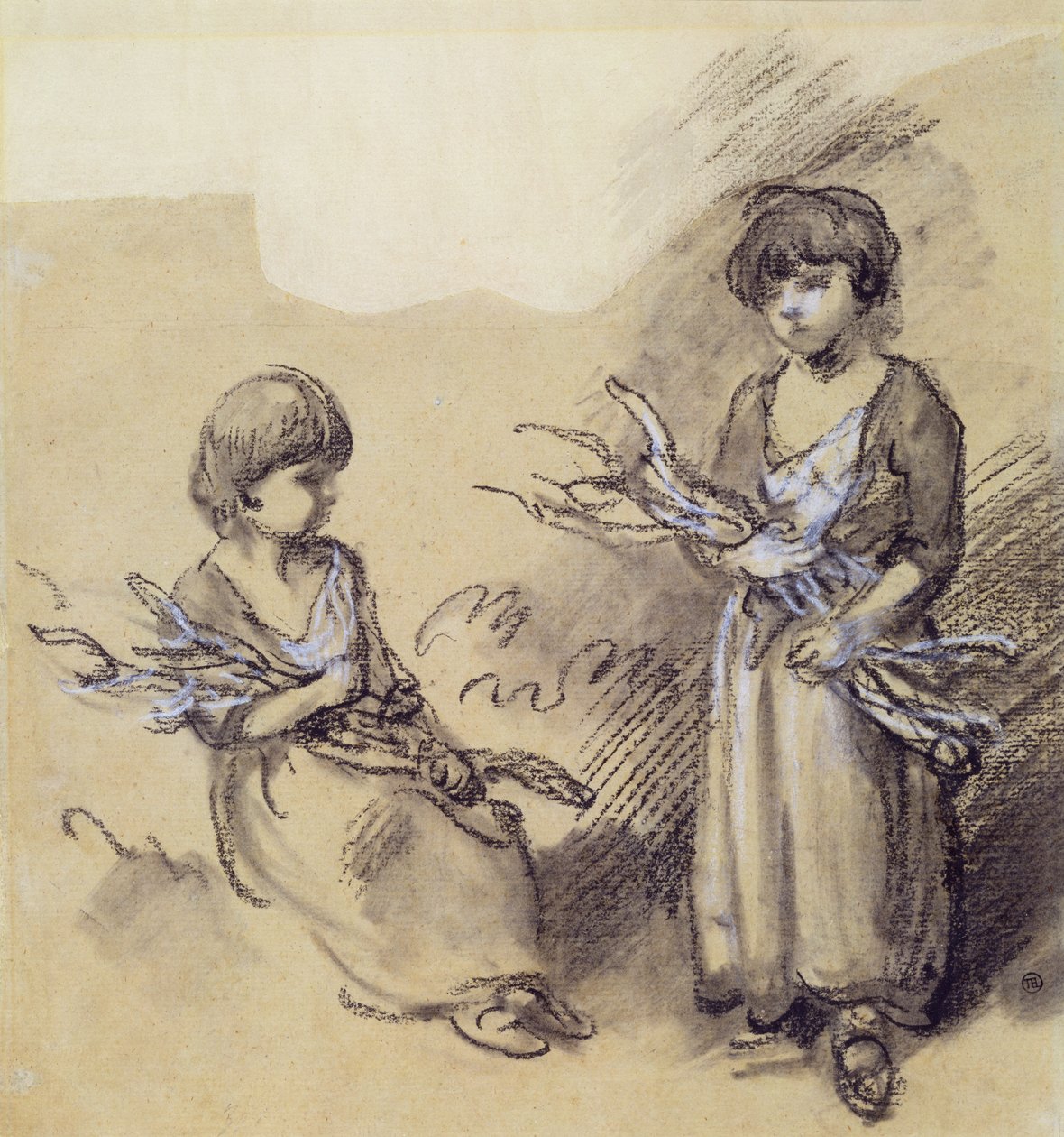 Study of Girls Carrying Faggots by Thomas Gainsborough