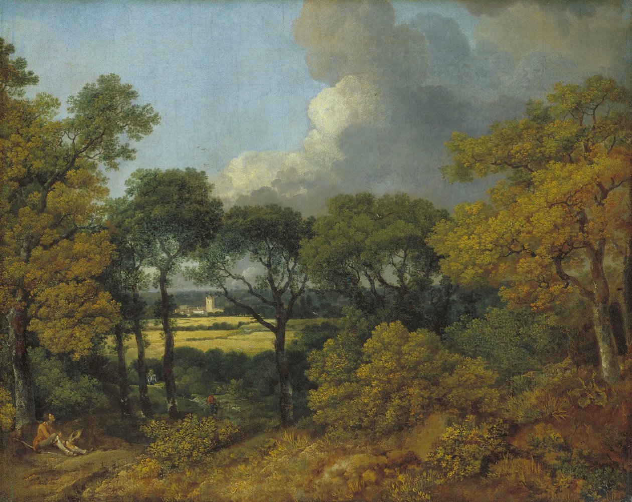 Wooded Landscape with a Peasant Resting by Thomas Gainsborough