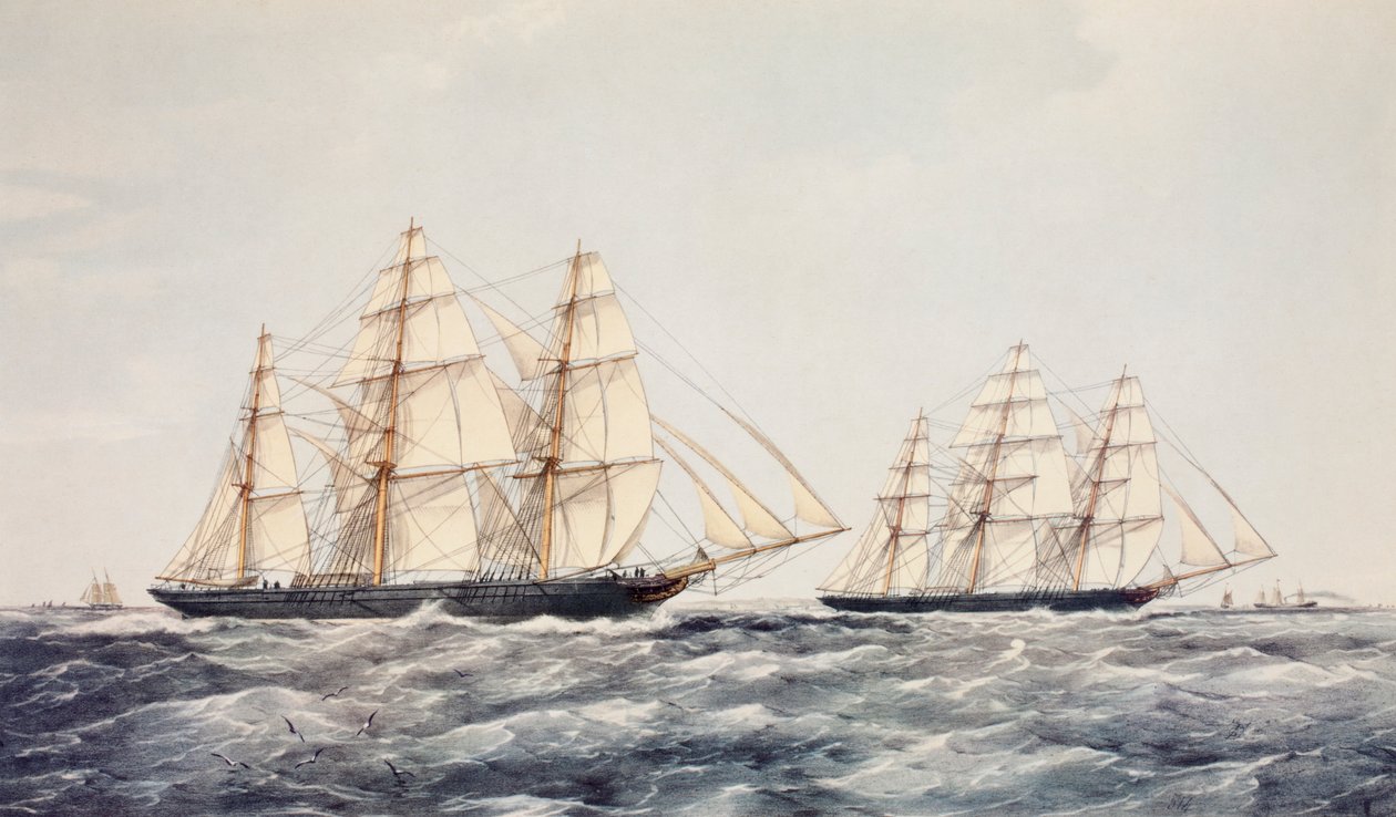 The Tea Clippers Taeping and Ariel in The Great Tea Race of 1866, from China to London by Thomas Goldsworth Dutton