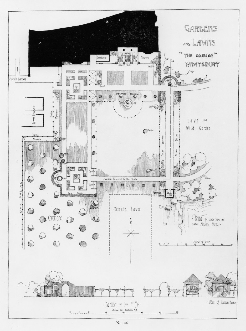 Garden and Lawns, The Grange, Wraysbury by Thomas Hayton Mawson