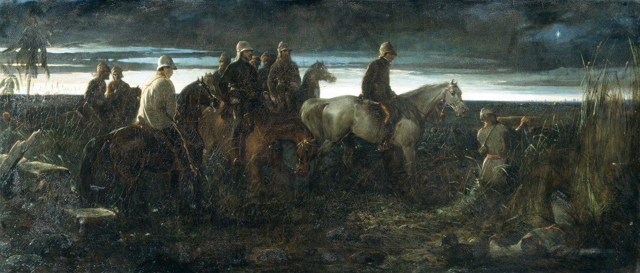 The Dawn of Victory - Lord Clyde Reconnoitring the Position of the Enemy, in Advance of the Relief of Lucknow on 14th November 1857, c.1862 by Thomas Jones